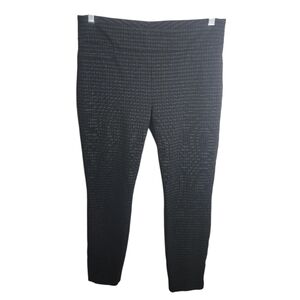 Dalia black white plaid mid rise ponte pants size large